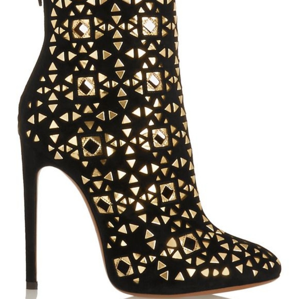 Alaia Embellished Suede Boots